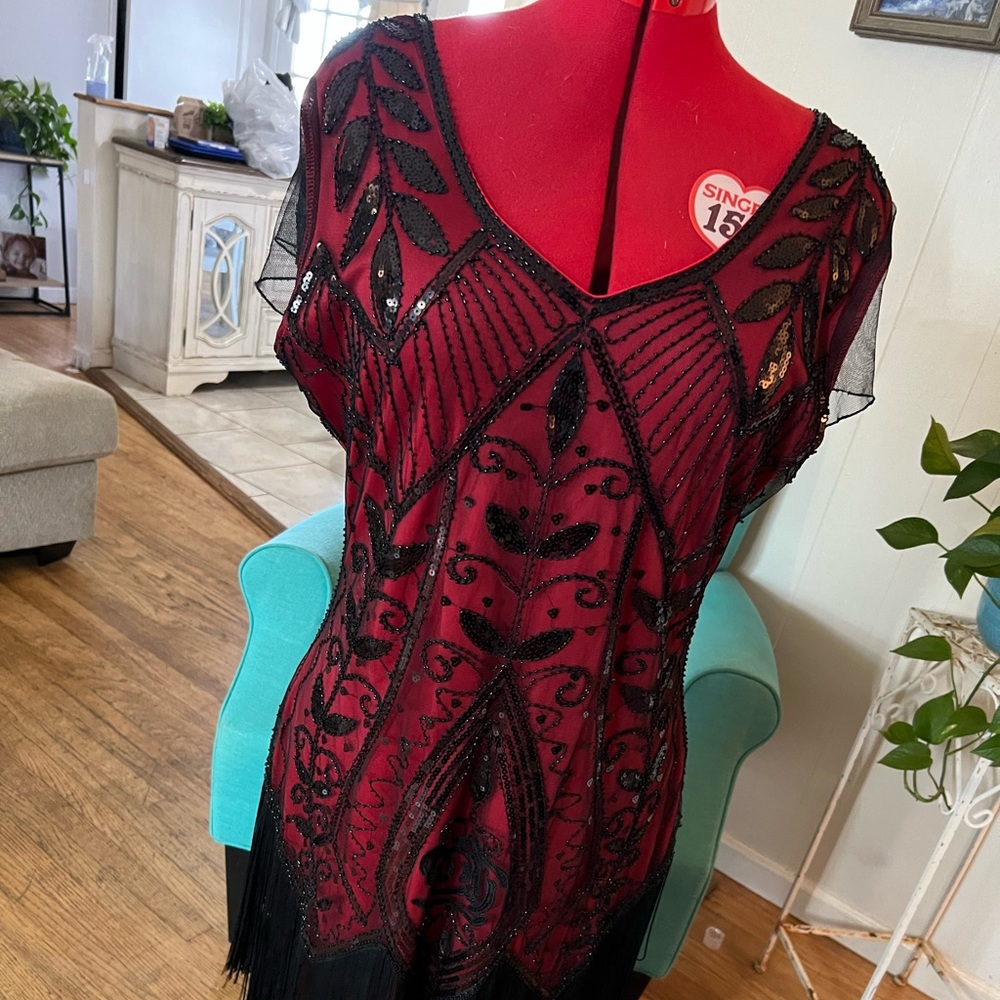 flapper girl dress in size 1x/16. Purchased unique vintage for $98.00.